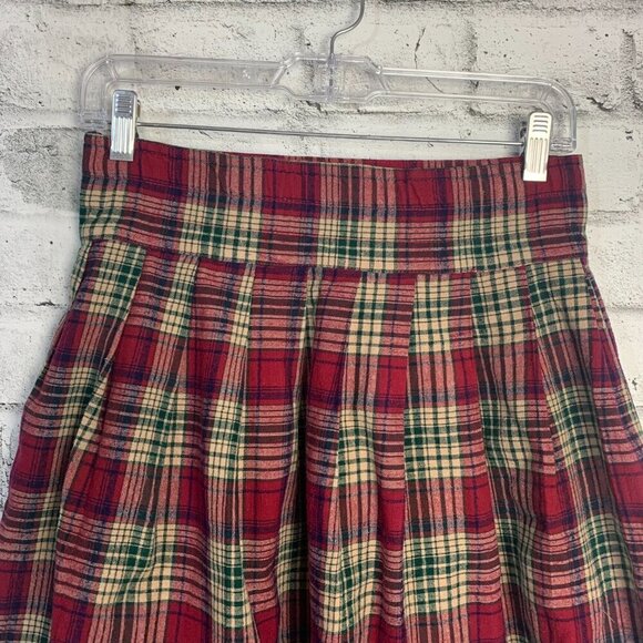 Vintage Y2K Pleated Plaid Handmade Academia Swing Skirt - Picture 5 of 10